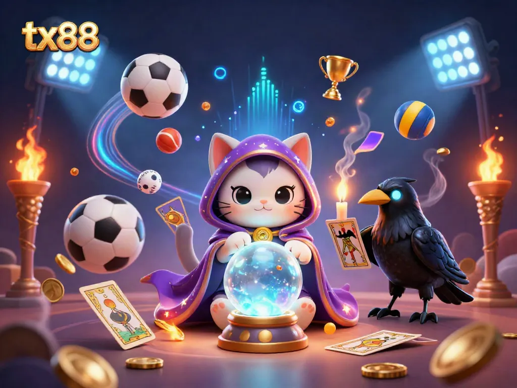 Engage in thrilling sports bets with tx88, featuring vibrant casino characters, dynamic sports elements, and rich visual detail.