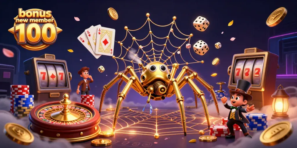 Win big with bonus new member 100 in a vibrant casino scene filled with excitement!