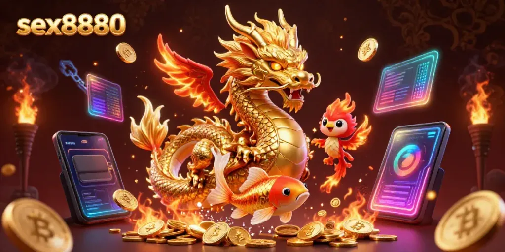 Experience thrilling gameplay with the legendary dragon and phoenix at sex8880 casino.