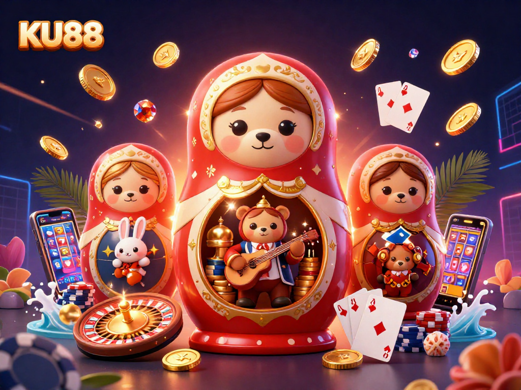 Win big with KU88 as the Matryoshka bear reveals casino delights.