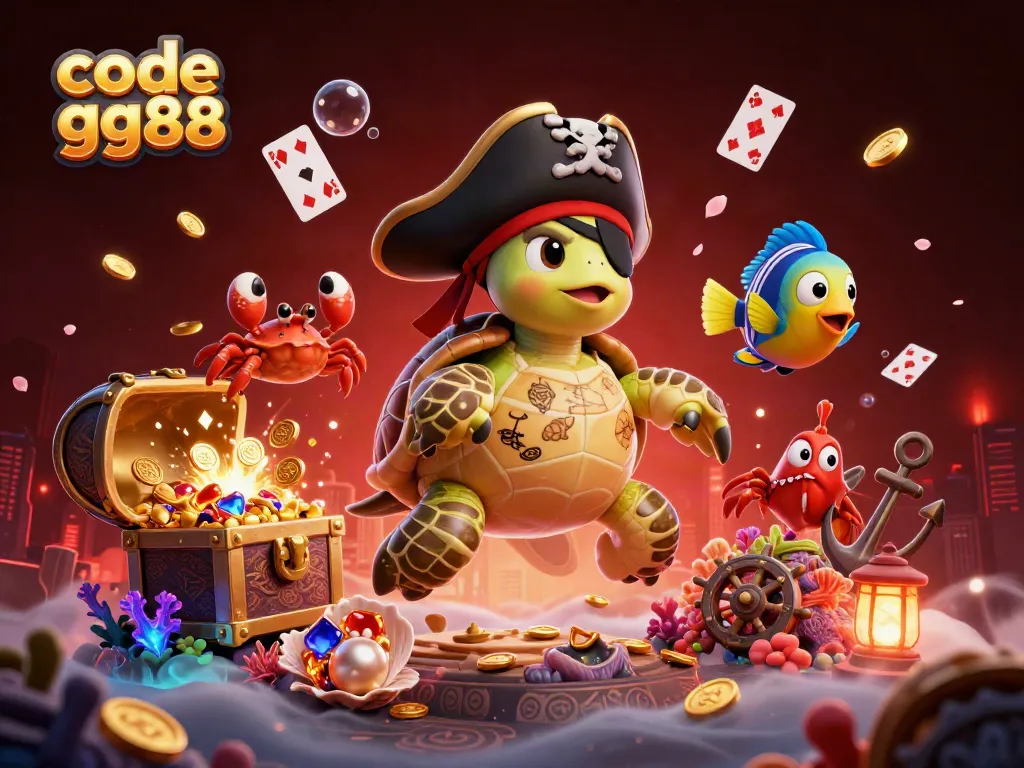 Engage in thrilling gaming action at GG88 with the vibrant underwater scene and code gg88 logo.