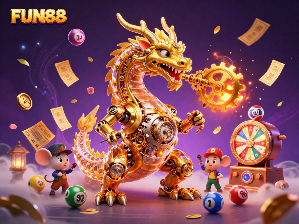 Try your luck with FUN88 at the vibrant lottery scene, featuring colorful balls and thrilling prizes.
