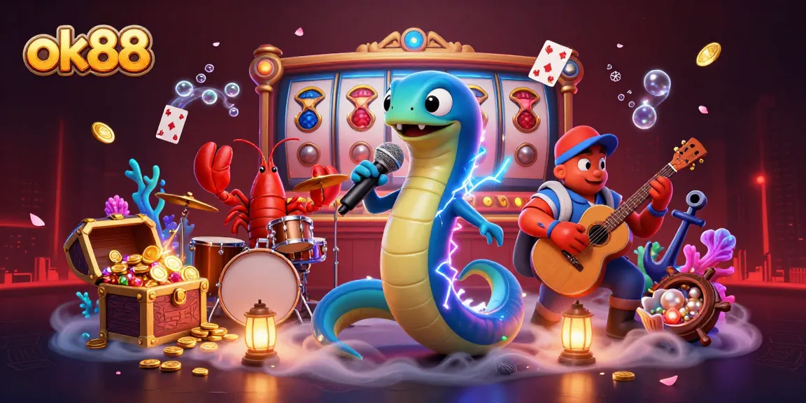 ok88 spins big wins in an underwater casino with vibrant characters and dazzling treasures