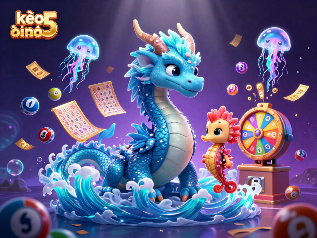 Engage with kèo nhà cái 5 through a vibrant underwater scene featuring a dragon and seahorse knight.
