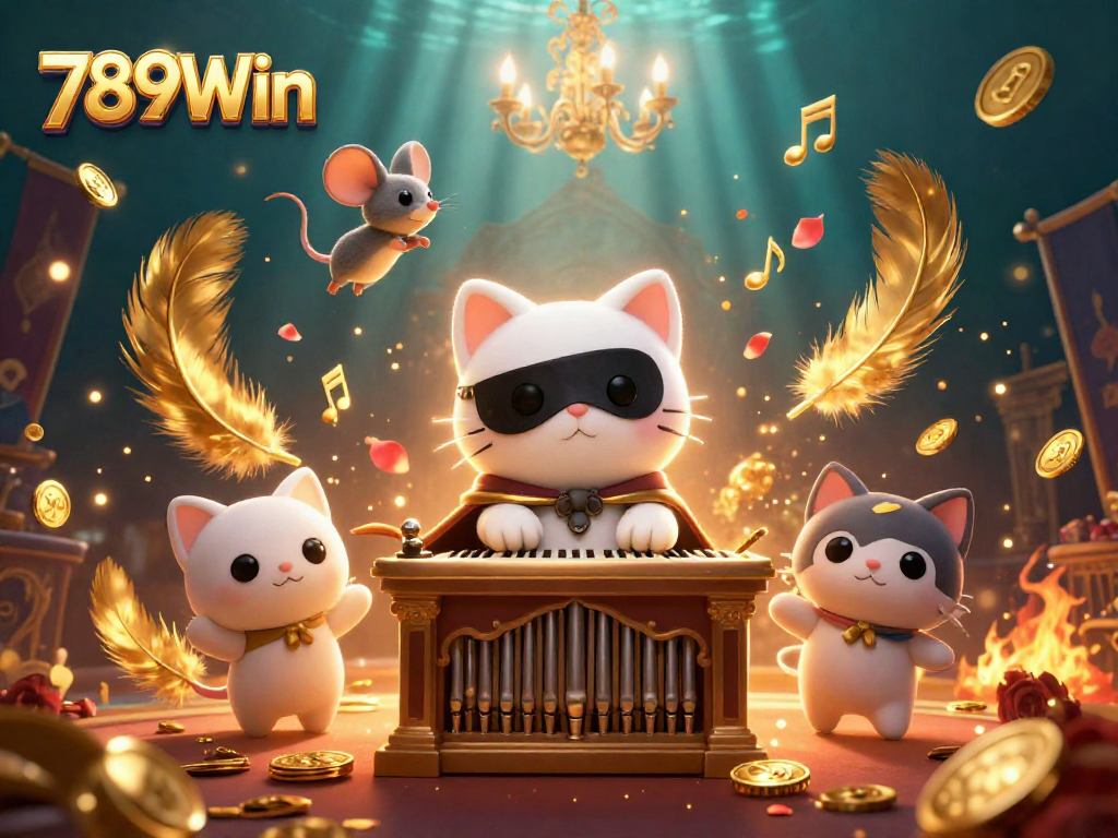 Experience the thrill of gaming at 789Win with a dynamic casino scene featuring playful characters and vibrant elements.