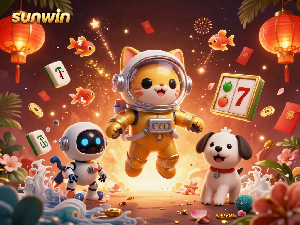 Win big with sunwin's colorful casino adventure featuring vibrant characters and games.