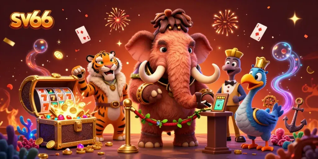 Experience the thrill of sv66 gambling with vivid casino character interactions in a vibrant setting.