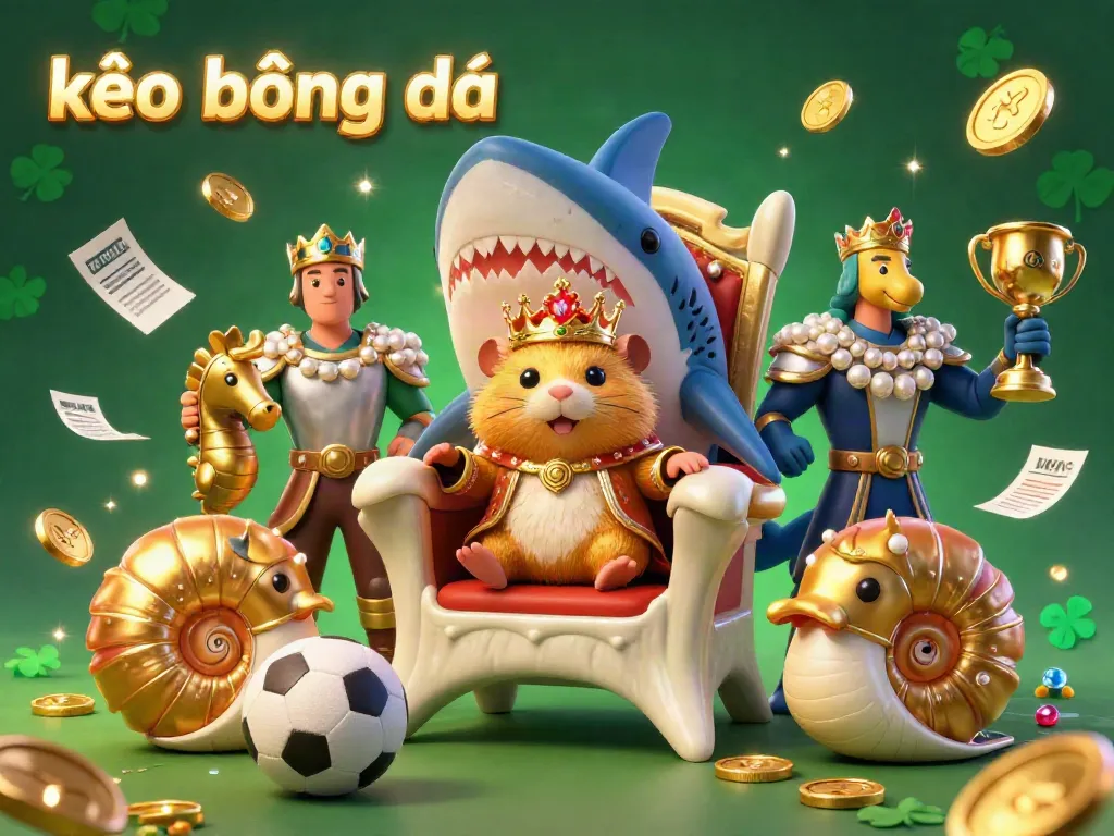 Experience kèo bóng đá with a dynamic illustration of a hamster king and betting paraphernalia, symbolizing sports excitement.