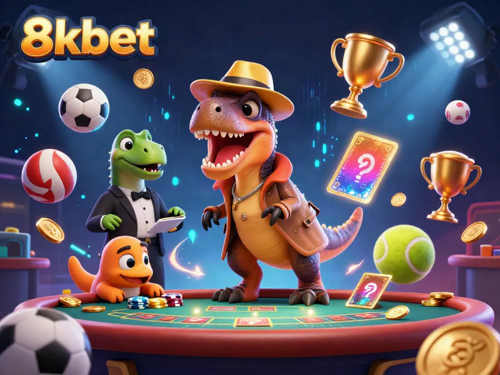 8xbet velociraptor card counter and stegosaurus pit boss engaged in dynamic casino action