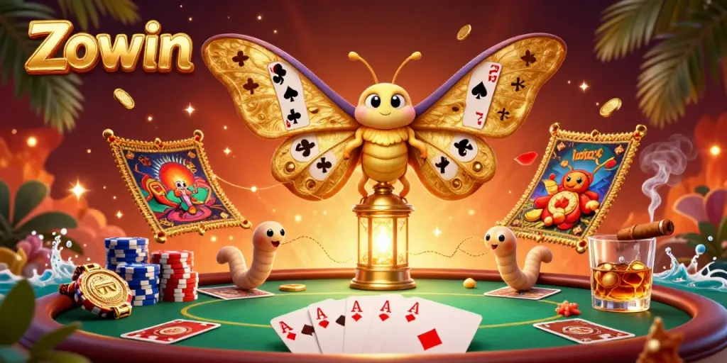 Zowin offers immersive gaming experiences with stunning visuals featuring casino elements.