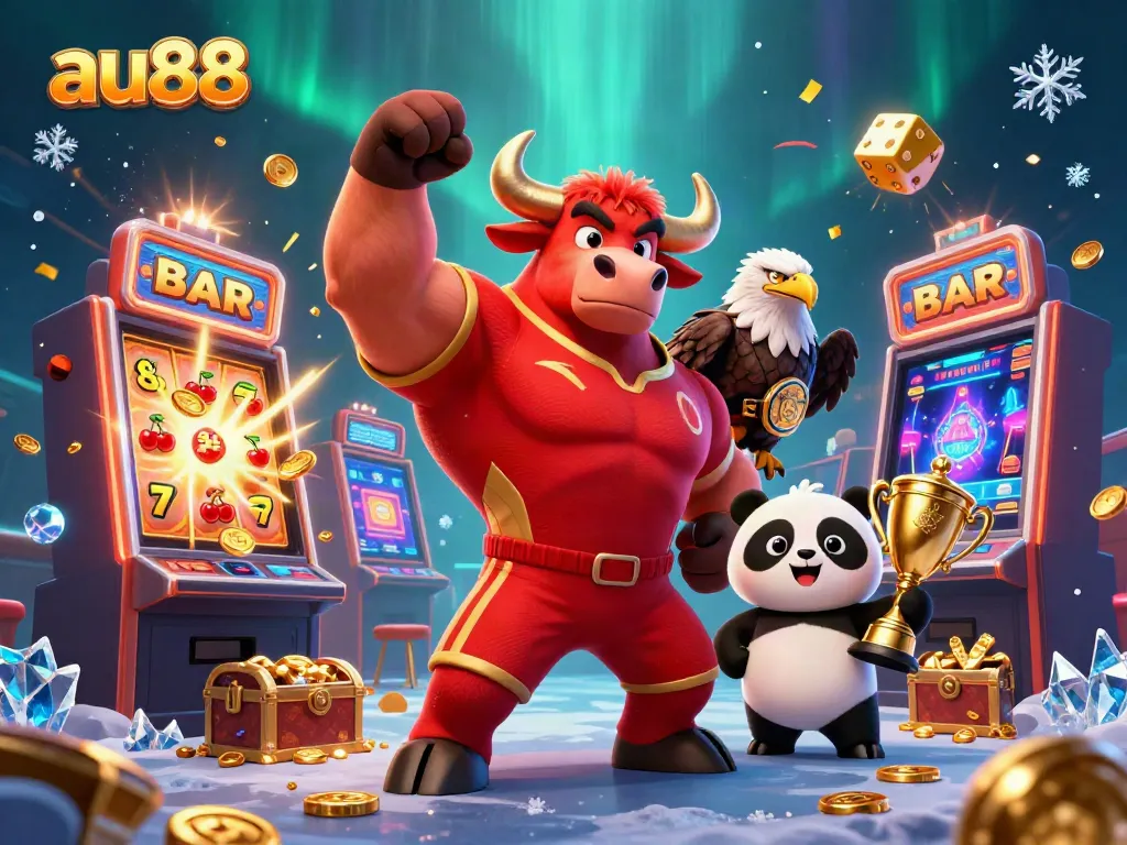 Join the action at au88 with a vibrant casino scene featuring dynamic characters and gaming excitement.