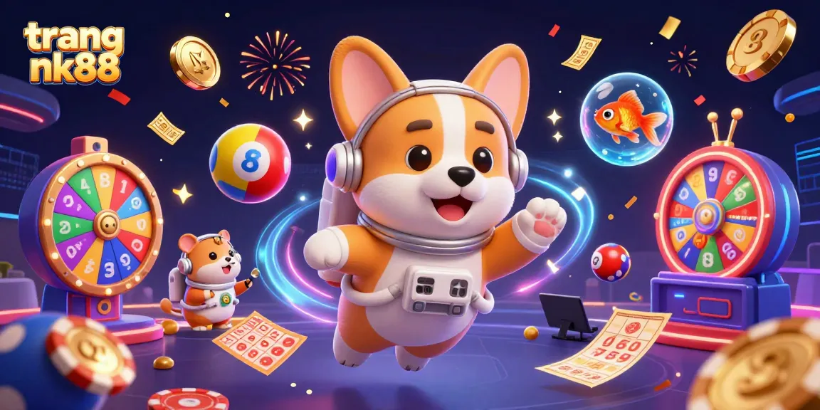Experience thrilling games at trang nk88 with colorful bingo cards, dynamic lottery balls, and immersive casino elements.