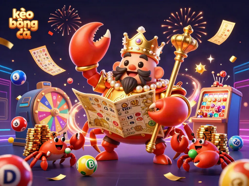 Experience thrilling kèo bóng đá excitement with our 3D golden crab emperor and vibrant casino elements.