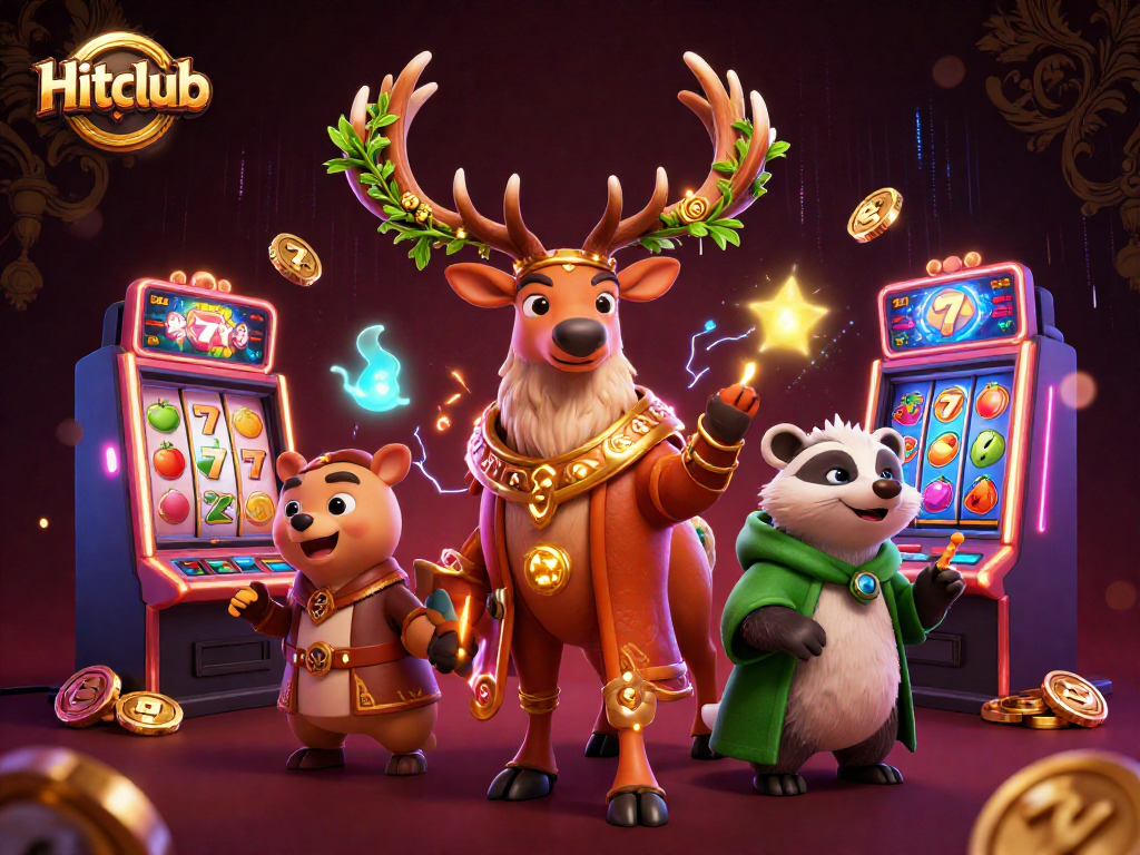 Play slots at Hitclub with magical characters and glowing 3D elements filling the scene.