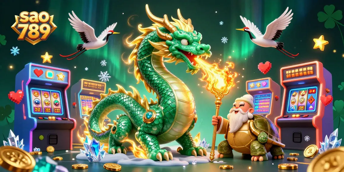Engage with sao 789’s vibrant 3D casino world featuring a jade dragon, turtle sage, and lucky cranes.