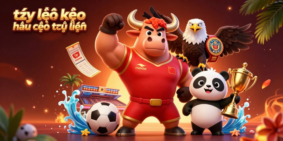 Engage with tỷ lệ kèo nhà cái trực tuyến in a vibrant 3D illustration showcasing dynamic sports betting elements.