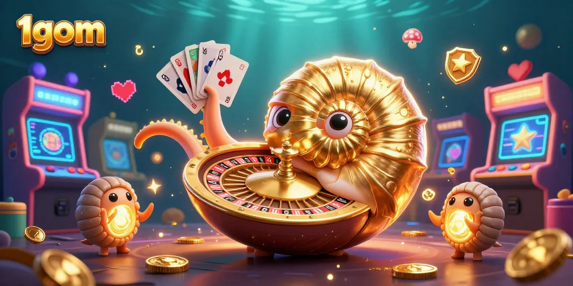 Engage in thrilling 1gom sports betting with colorful characters and casino elements in a vibrant scene.