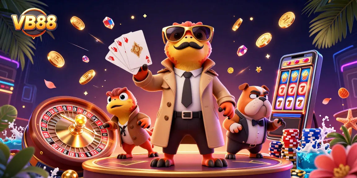 Experience the excitement of VB88 with raptors in disguise at a VIP casino entrance.