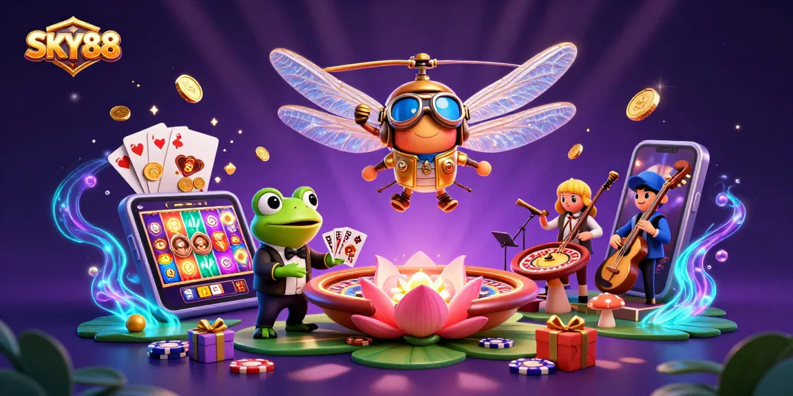 Engage with the colorful casino world of SKY88 featuring vibrant characters, games, and excitement.
