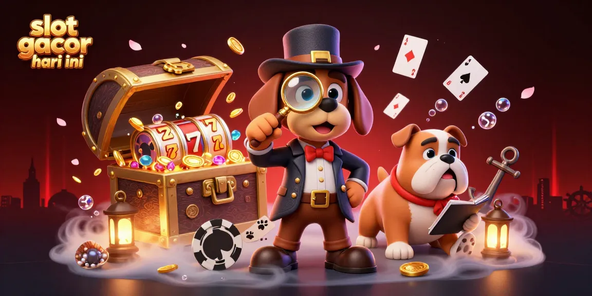 Engage with slot gacor hari ini through a dynamic illustration of a detective seeking treasures in an exciting casino world.