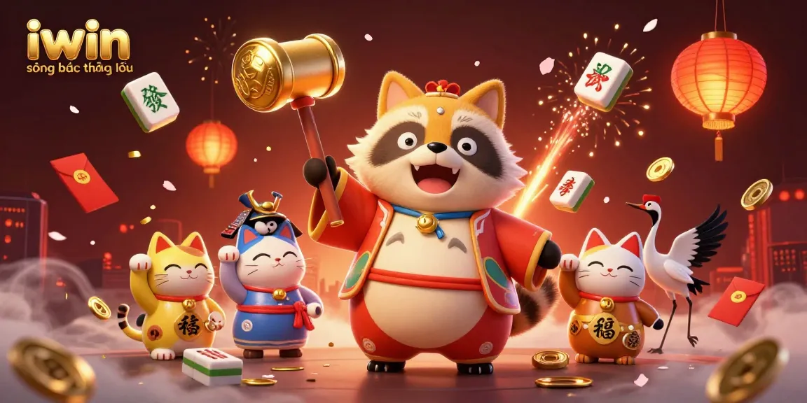 Experience the excitement of iwin sòng bạc thượng lưu with vibrant characters and casino elements in a dynamic scene.