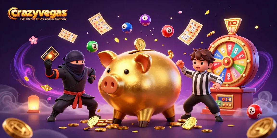 Exciting scene showcasing the thrilling action of crazyvegas real money online casinos Australia with animated characters and game elements.