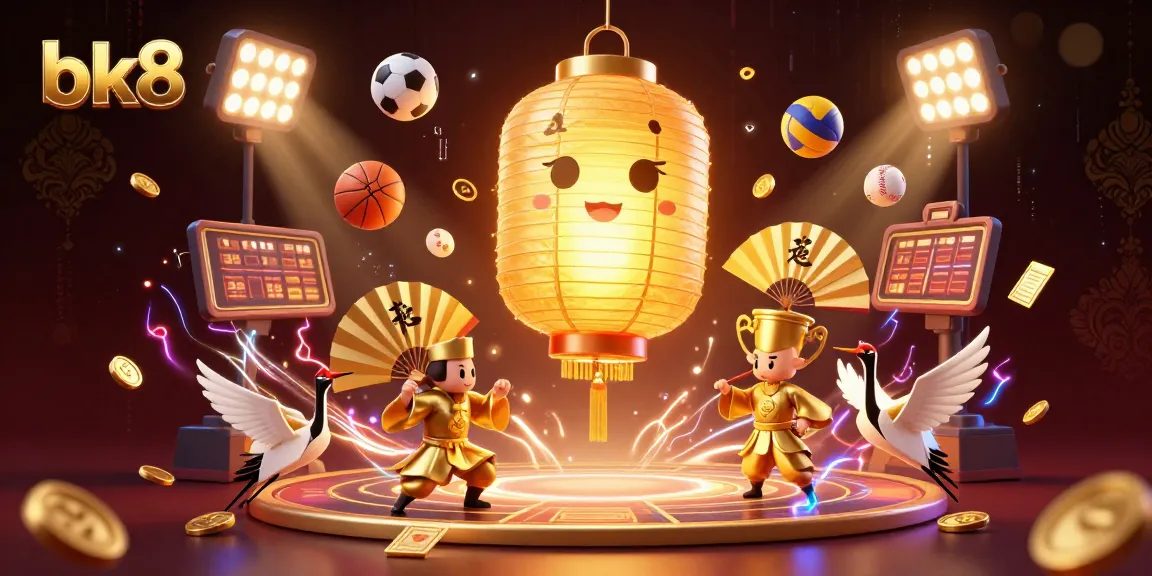 Engage in thrilling action at BK8's vibrant casino with golden lantern spirit and sports betting elements.