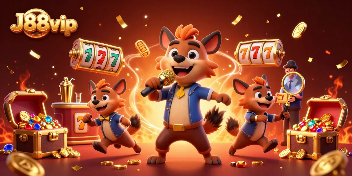 Experience lively gaming entertainment with J88vip's comedy casino club featuring joyful hyenas.